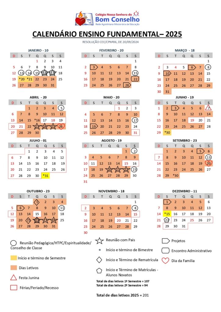 calendario 2025 ens. fundamental